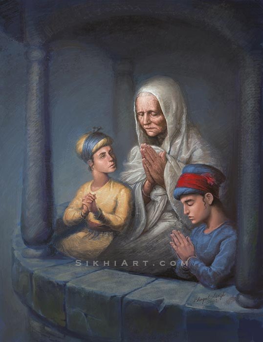 Mata-Gujri-ji-and-Chote-Sahibzade-by-Bhagat-Singh-Bedi_crop.jpg