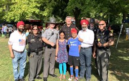 SikhsWithSpringfieldPolice.jpg: Sikh Community members with Springfield, Ohio police officers